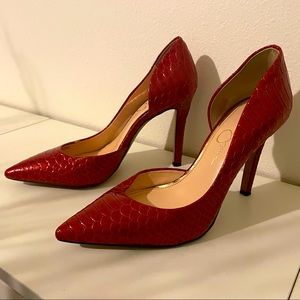 Jessica Simpson Red Croc Print Pumps 8.5